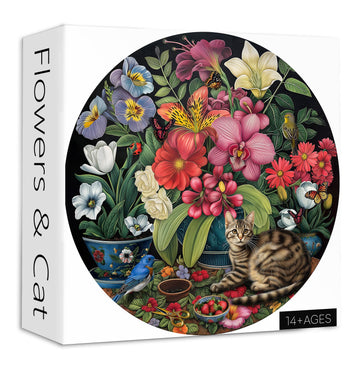 Blumen & Katzenpuzzle Rätsel 1000 Stücke